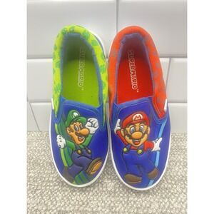 Nintendo Super Mario‎ Brothers Luigi Boys Slip On Shoes Multicolor Sz 12 S7